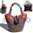 Collectible Handcarved Laminated Acacia Wood Handbag / Apache R