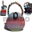 Collectible Handcarved Laminated Acacia Wood Handbag / Rainbow
