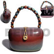 Collectible Handcarved Laminated Acacia Wood Handbag / Rainbow