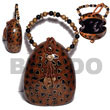 Collectible Handcarved Laminated Acacia Wood Handbag / Bt Torto