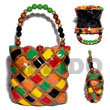 shell fashion jewelry Collectible Handcarved Laminated Acacia Acacia Bags Acacia Bags