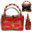 shell fashion jewelry Collectible Handcarved Laminated Acacia Acacia Bags Acacia Bags
