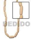 3 Beads Strands of nat. white wood capsule