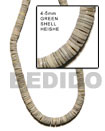 Green Shell Heishe Shell Beads In Strands Or Necklaces