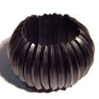 Elastic Black Natural White Wood Bangle