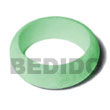 Nat. White Wood In Pastel Green Rounded Wood Bangle / Ht= 1 Inc