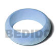 Nat. White Wood In Paste Blue Rounded Wood Bangle / Ht= 1 Inch