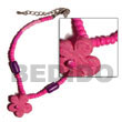 Fuschia Pink 2-3mm Coco Heishe /buri Seed W/ Coco Flower