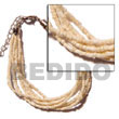 6 Rows Cr�me Multi Glass Beads Bracelets