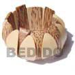 White Wood And Palmwood Elastic Bangle