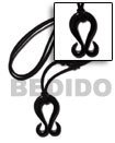 40mm Black Celtic Carabao Horn Double Hook On Adjustable Leathe