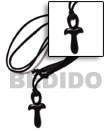 40mm Black Celtic Carabao Horn Bishops Cross On Adjustable Leat