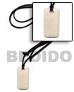 40mmx55mm White Bone Tag On Adjustable Leather Thong