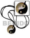 40mm Round Yin Yang Blacktab & Mop Pendant W/ Resin Backing On