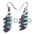 Dangling 7-8mm Aqua Blue Coco Earrings Coconut Earrings