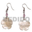 Dangling 30mm Hammershell Flower Earrings