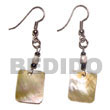 Dangling 25mmx30mm Rectangular Black Earrings
