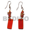 Dangling Rectangular Horn W/ Bone Horn Earrings