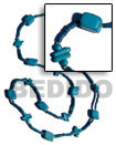 Blue Wood Beads / Coco Square Cut Combi In 2-3mm Blue Coco Heis