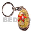 Cowri Shell With Laminated Seashell Keychain