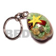 Cowri Shell With Laminated Seashell Keychain