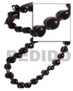 Black Kukui Nuts Ribbon Lei ( Lumbang - 32 Pcs. )