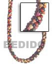 Fashion Twisted Coco Colored Necklaces 2 rows 3 rows