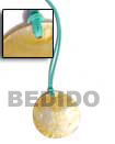 Leather Thong W/ Mop Pendant Necklace