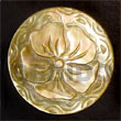 Round Mop Intricate 5 Petal Flower Carving 35mm Pendants