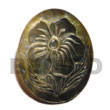 Oval Black Lip W/ Flower Carving 52mmx43mm Pendants