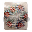 Rectangular 45mmx35mm Kabibe Shell W/ Handpainted Design - Fern