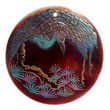 shell fashion jewelry Round 40mm Blacktab W/ Hand Painted Pendant Hand Painted Pendant