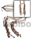 Scarf Necklace - 6 Rows 2-3mm Coco Heishe Bleach White W/ 8mm A