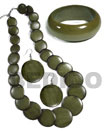 shell fashion jewelry stained green wood jewelry Set Jewelry Set Jewelry