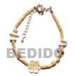 Philippines Fashion Anklet Shell Fashion Anklet Jewelry 2-3 Coco Heishe Natural Anklet With Flower MOP And White Rose Natural Shell Component SFAS227AK