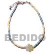 Philippines Fashion Anklet Shell Fashion Anklet Jewelry Pastel Blue Bleach 2-3 Coco Pokalet Anklets With Small Mother Of Pearl Flower Natural Shell Component SFAS330AK