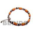 Philippines Fashion Anklet Shell Fashion Anklet Jewelry Buri Seed Anklet In Orange Color Natural Shell Component BURIAK1