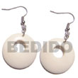 Philippines Bone Earrings Shell Fashion Jewelry Dangling Round 35mm Carabao Horn with 14mm SFAS5660ER