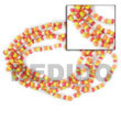 Philippines Coco Bracelets Shell Fashion Coco Bracelets Jewelry 2-3 Mm 5 Rows Coco Pokalet Bracelet - Red, Yellow, Orange Alternate Bracelet - Size 7" Natural Shell Component SFAS5004BR