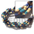 Philippines Coco Bracelets Shell Fashion Coco Bracelets Jewelry 2-3 Mm 5 Rows Coco Pokalet Bracelet - Natural, Tiger Brown, Light Blue And Blue Alternate Bracelets - Size 7" Natural Shell Component SFAS5014BR