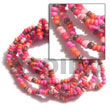Philippines Coco Bracelets Shell Fashion Coco Bracelets Jewelry 2-3 Mm 5 Rows Coco Pokalet Pink, Orange, Tiger Brown Alternate Bracelet - Size 7" Natural Shell Component SFAS5022BR