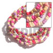 Philippines Coco Bracelets Shell Fashion Coco Bracelets Jewelry 2-3 Mm 5 Rows Coco Pokalet Pink, Red, Natural, Violet Alternate Bracelets - Size 7" Natural Shell Component SFAS5024BR
