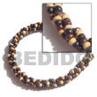 Philippines Coco Bracelets Shell Fashion Coco Bracelets Jewelry 2-3 Coco Pokalet Twisted, Tiger Brown, Black, Natural Bracelet - Size 7 " Natural Shell Component SFAS5026BR