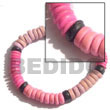 Philippines Coco Bracelets Shell Fashion Coco Bracelets Jewelry 7-8 Coco Pokalet Pink Alternate Bracelet - Size 7" Natural Shell Component SFAS5028BR