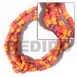 Philippines Coco Bracelets Shell Fashion Coco Bracelets Jewelry 2-3 Mm 5 Rows Coco Pokalet Orange, Yelow, Maroon Alternate Bracelet - Size 7" Natural Shell Component SFAS5033BR