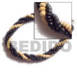 Philippines Coco Bracelets Shell Fashion Coco Bracelets Jewelry 2-3 Mm Coco Pokalet Twisted Natural, Black Bracelet - Size 7" Natural Shell Component SFAS5038BR