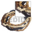 Philippines Coco Bracelets Shell Fashion Coco Bracelets Jewelry 2-3 Mm 5 Rows Coco Pokalet Tiger Brown, Black, Natural Alternate Bracelets - Size 7" Natural Shell Component SFAS5043BR