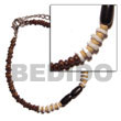 Black Buri Seed/white Clam Coco Bracelets