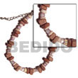 Philippines Coco Bracelets Shell Fashion Coco Bracelets Jewelry Tan Sq. Cut Coco & Pink Luhuanus Heishe W/ Beads Natural Shell Component SFAS5083BR