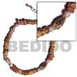 Philippines Coco Bracelets Shell Fashion Coco Bracelets Jewelry Tan Sq. Cut/4-5mm Coco Pokalet. Tiger/beads & Nassa Tiger Combi Natural Shell Component SFAS5085BR